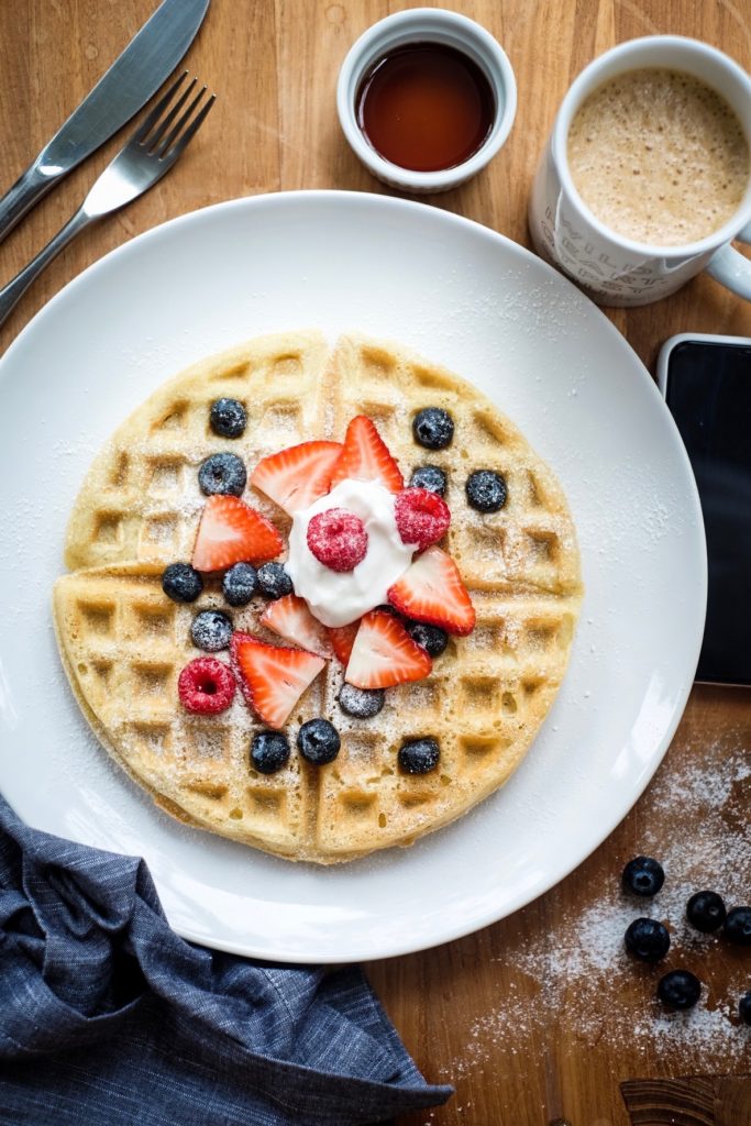 Grain Free Pancakes and Waffles on kitchen table